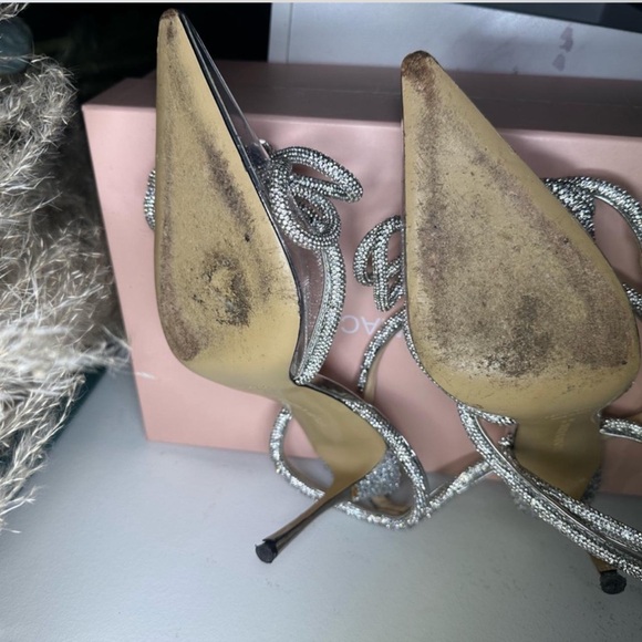 MACH & MACH Strass Double Bow Clear Ankle-Strap Pumps - Picture 6 of 7